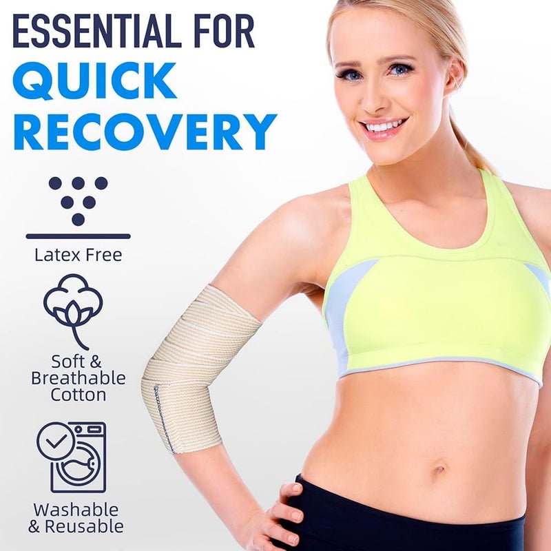 LotFancy Elastic Bandage Wrap 6 Wide x 15 Feet 4 Pack Cotton Compression Bandages with SelfClosure on Both Ends Support  First Aid for Sports Medical Injury Recovery - Image 4