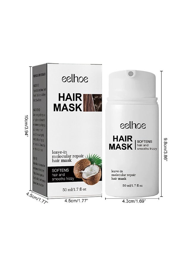 EELHOE - Hair mask - Softens Hair and Smooths Frizzy, With Collagen, Argan Oil - Helps Repair Hair And Reduce Damage From Heat, Sun, Coloring - Moisturizing Keratin Hair Mask For Split Ends, Hair Loss 50ml - Image 1
