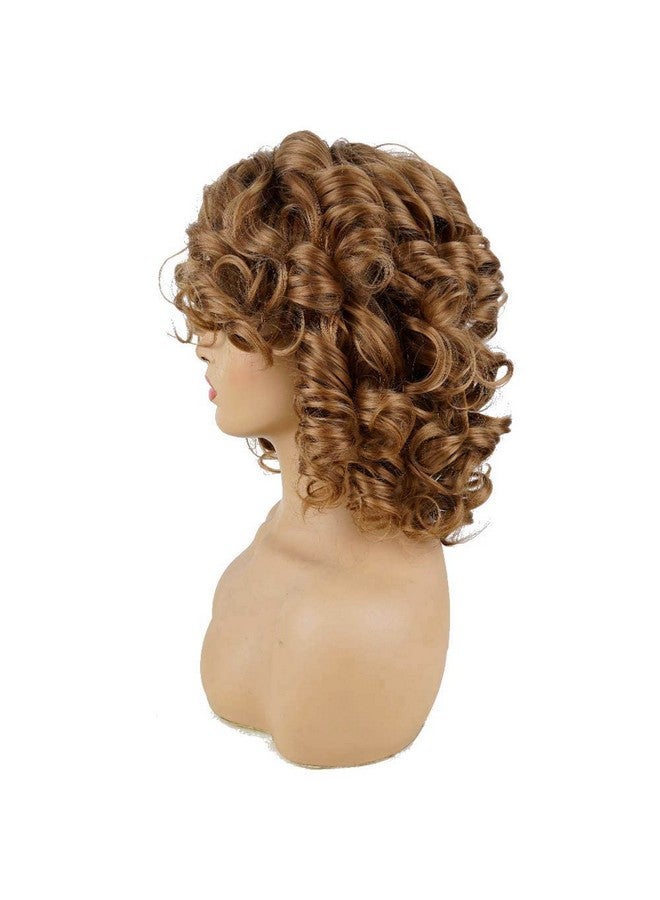 AIDUSA Afro Curly Wigs With Bangs Big Blonde Wigs For Black Women Light Brown Short Wigs Black Synthetic Hair Natural Wigs (30 Honey Blonde) - Image 4