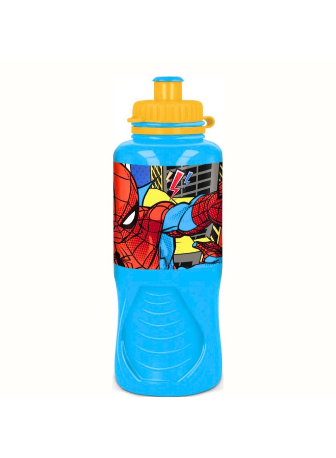 MARVEL Stor Marvel Spider-Man Ergo Water Bottle for Kids – 430ml BPA-Free Reusable Leak-Proof Ergonomic Drinking Bottle with Flip-Top Lid, Lightweight School Sports Travel Water Bottle for Boys & Girls - Image 1