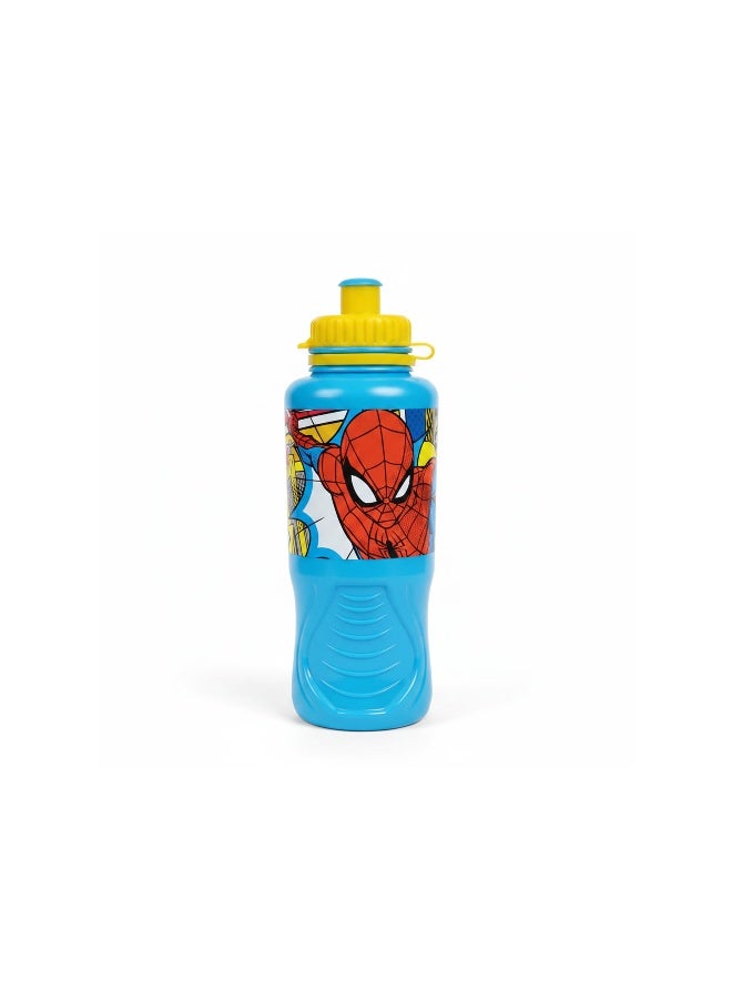 MARVEL Stor Marvel Spider-Man Ergo Water Bottle for Kids – 430ml BPA-Free Reusable Leak-Proof Ergonomic Drinking Bottle with Flip-Top Lid, Lightweight School Sports Travel Water Bottle for Boys & Girls - Image 1