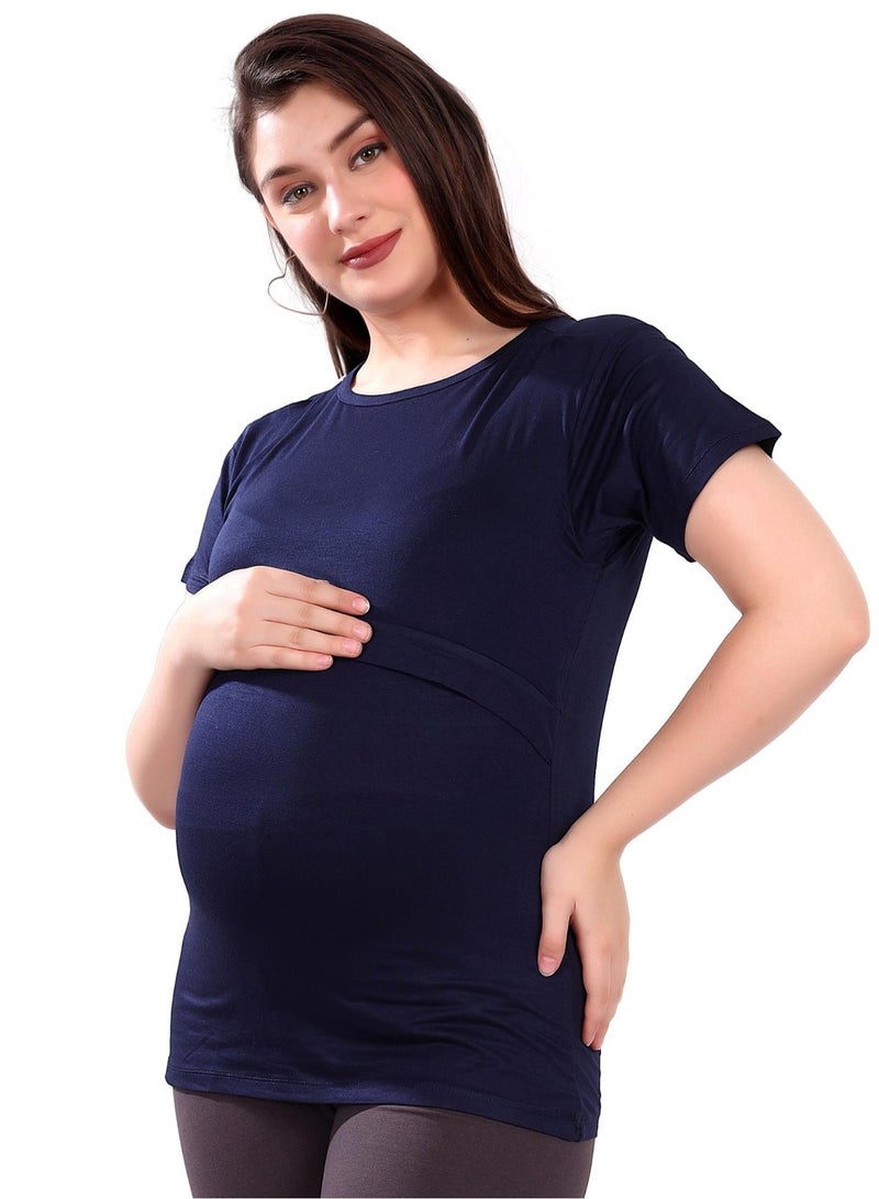 TUMMY Maternity & Nursing Double Layered Pull-On Top Pack of 2pc - Image 5