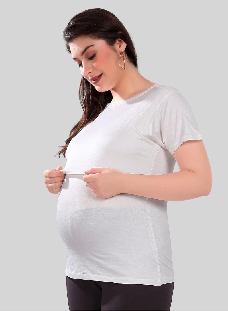 TUMMY Maternity & Nursing Double Layered Pull-On Top Pack of 2pc - Image 2