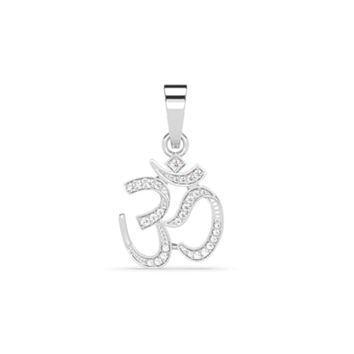Clara Pure 925 Sterling Silver Shine Om Men Pendant Without chain | Gift for Men & Boys |Religious, Platinum Plated, Swiss Zircon - Image 1