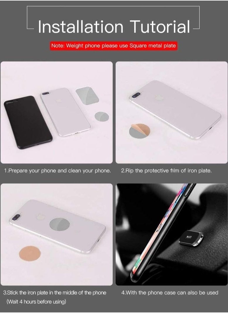 YESIDO C83 Mobile Phone Magnetic Car Holder With Two (2) Units Metal Sheets Compatible with iPhone 12 mini/12/12 pro, Samsung Galaxy S21/20 or Note Ultra, Huawei and more - Image 4