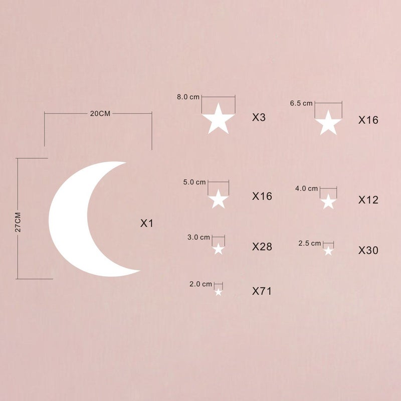 JURUOXIN Moon and Stars Wall Decal Vinyl Sticker for Kids Boy Girls Baby Room Decoration Good Night Nursery Wall Decor Home House Bedroom Design YMX16 (White) - Image 5