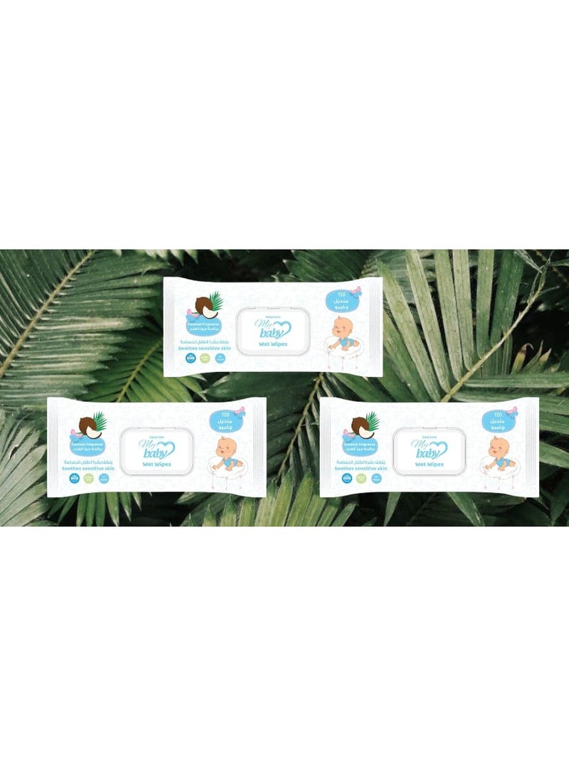 Easy Care Baby Skin Care Wipes Coconut Scent - 120 Wipes - (Special Offer) 3 Pack Special Price - Image 5