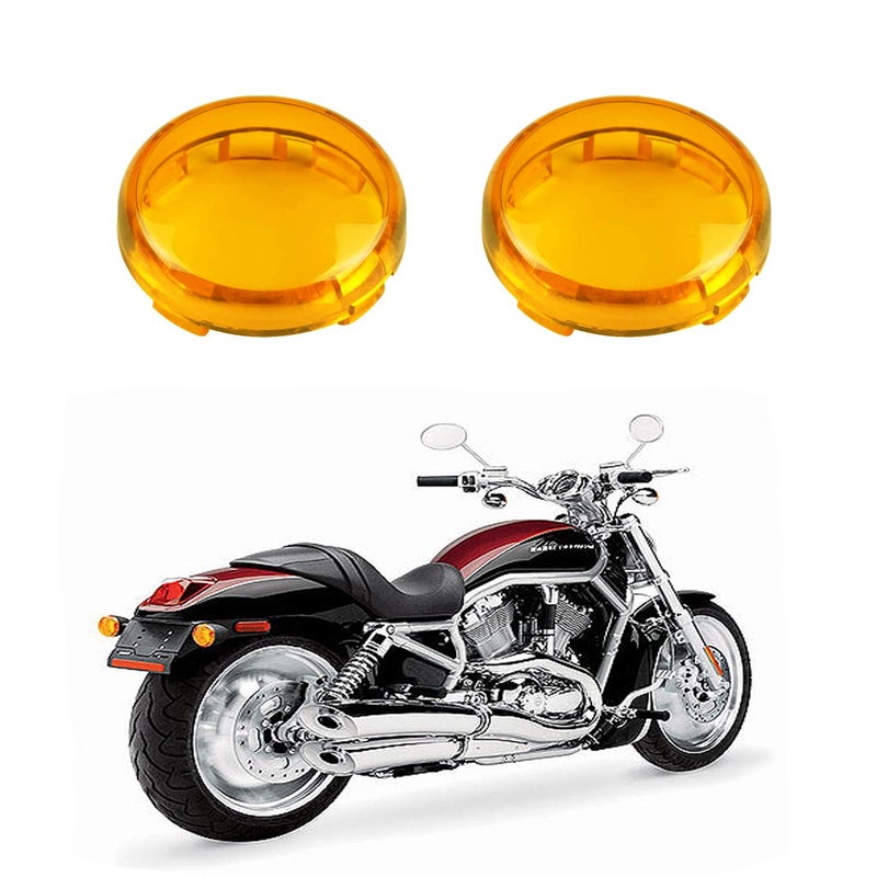 MOTLTECH Turn Signal Lights Lens Cover Compatible with Harley Dyna Fatboy Softail Road Glide, Amber 2pcs - Image 4