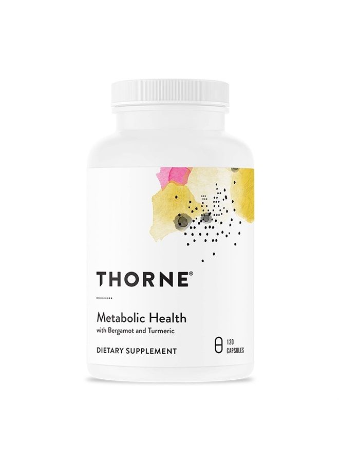 Thorne Research صحة التمثيل الغذائي من ثورن - مكمل صحة الأمعاء للمساعدة في إدارة الوزن - مكمل البرغموت مع ثاني أكسيد السيليكون - مكمل الكركم لدعم صحة الدم والأوعية - 120 كبسولة - Image 1