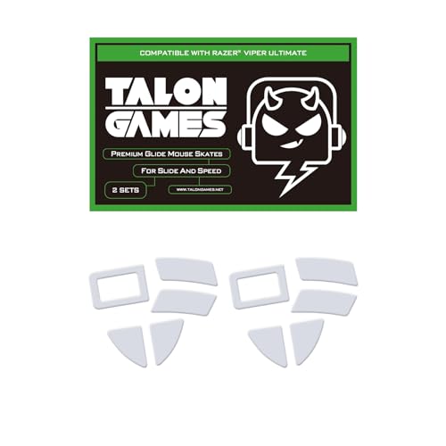 TALONGAMES 2Sets of TALONGAMES Rounded Curved Edges Mouse Feet Skates Compatible with Razer Viper Ultimate Gaming Mouse Feet Replacement,0.8mm,Pure PTFE Material with Super Smooth Glide Pads - Image 1