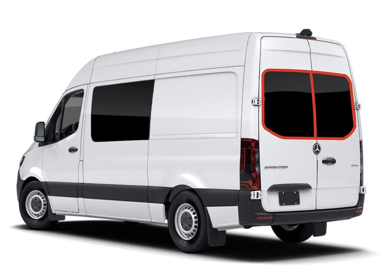 VanEssential Insulated Magnetic Blackout Rear Door Half Plastic Window Covers (Pair) Designed for Mercedes-Benz VS30 (Van Years 2019 to Current) - Cool Gray - Image 4