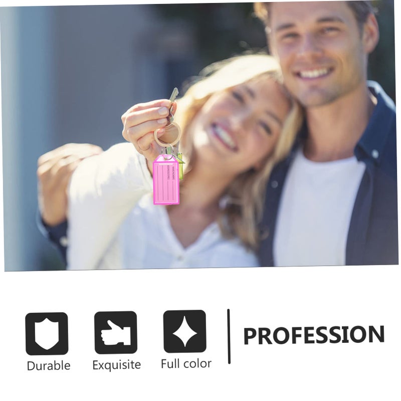30 قطعة من علامات المفاتيح البلاستيكية، ملصقات، حلقة، أغطية تعريف الأمتعة، علامات سوداء - Image 5