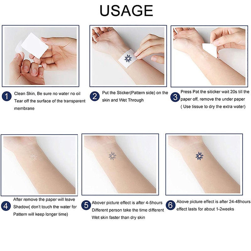 Dopetattoo 6 Sheets Temporary Tattoo Helm of Awe Viking Symbol Viking Fake Tattoos Norse Wing Tattoos Neck Chest for Women Men Adults(No more Sticky) - Image 5