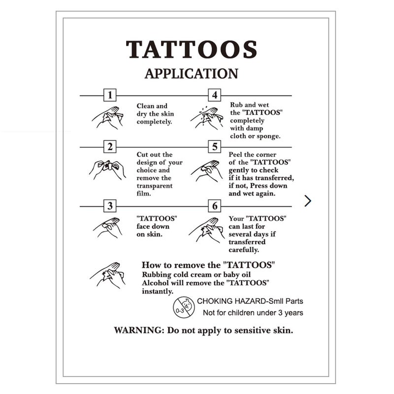 Dopetattoo 6 Sheets Temporary Tattoo Helm of Awe Viking Symbol Viking Fake Tattoos Norse Wing Tattoos Neck Chest for Women Men Adults(No more Sticky) - Image 4