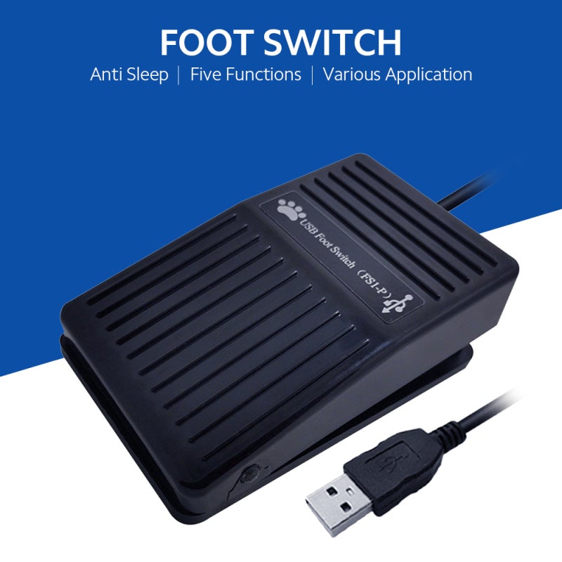 USB Foot Switch: Black ABS Durable Design - Multiple Functions Single Foot Switch for Gaming, Office Work, Machine Control, Piano Testing - Image 4