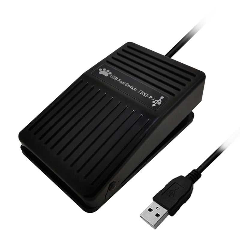 USB Foot Switch: Black ABS Durable Design - Multiple Functions Single Foot Switch for Gaming, Office Work, Machine Control, Piano Testing - Image 1
