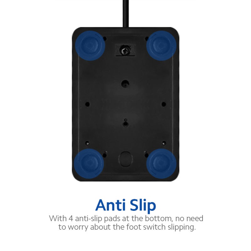 USB Foot Switch: Black ABS Durable Design - Multiple Functions Single Foot Switch for Gaming, Office Work, Machine Control, Piano Testing - Image 2