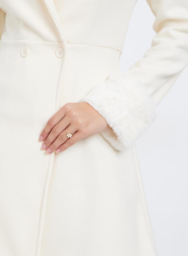 ستايلي معطف طويل بمظهر الصوف مع فرو صناعي - Image 4