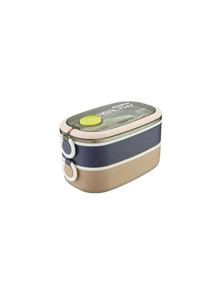 HOMIO - Two Layer Stainless Steel lunch box ,Double-layer Lunch Box Food Container  BPA FREE Multifunction Square Model - Image 1