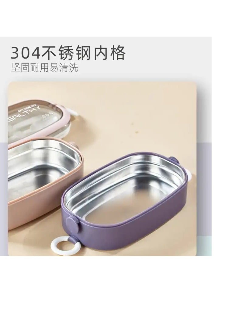 HOMIO - Two Layer Stainless Steel lunch box ,Double-layer Lunch Box Food Container  BPA FREE Multifunction Square Model - Image 1