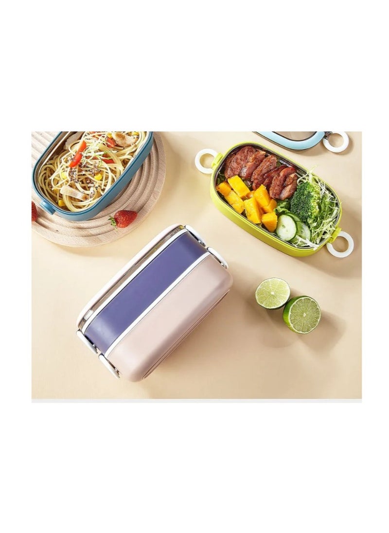 HOMIO - Two Layer Stainless Steel lunch box ,Double-layer Lunch Box Food Container  BPA FREE Multifunction Square Model - Image 1