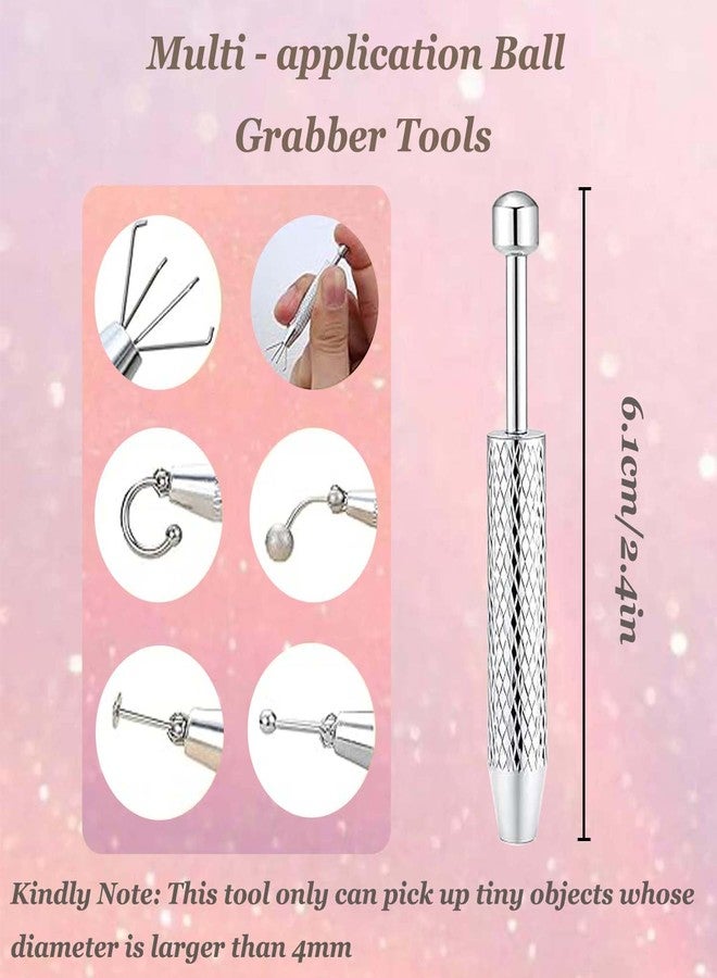 JUNXINSHUN Piercing Taper Ball Grabber Tool for- 14G 16G 18G 20G Piercing Taper Flat Back Earring Applicator Tool Threadless Insertion Pin Body Jewelry Stretching Kit for Ear/Nose/Navel/Nipple/Lip/Eyebrow/Tongue (Grabber Tool) - Image 2