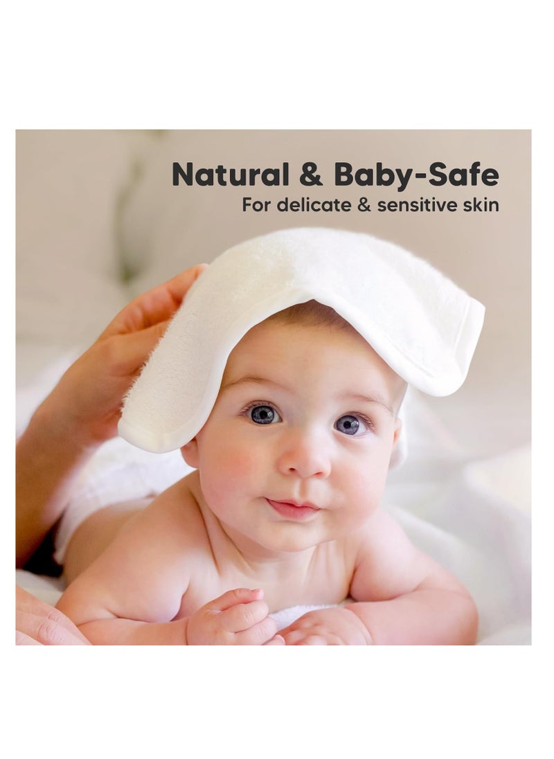 KeaBabies - 6-Pack Baby Washcloths - Soft Viscose Derived from Bamboo Washcloth, Baby Wash Cloths, Baby Wash Cloth for Newborn, Kids, Bath Baby Towels, Face Towel, Face Cloths for Washing Face(White) - Image 1