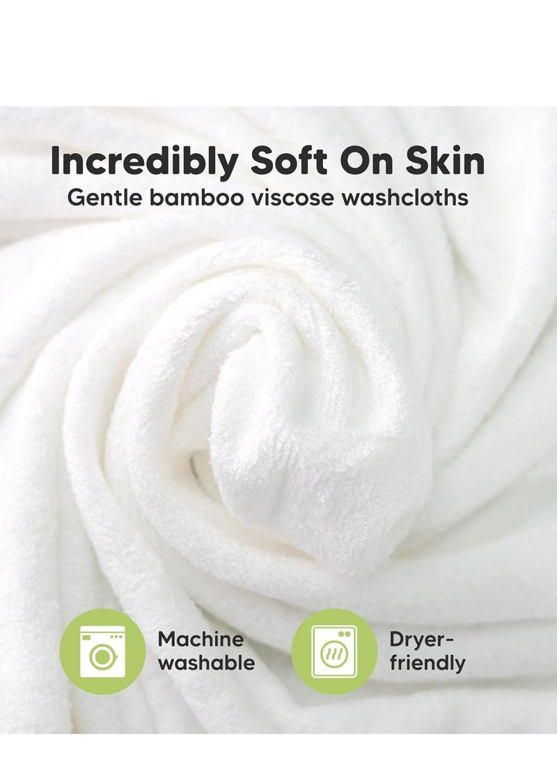 KeaBabies - 6-Pack Baby Washcloths - Soft Viscose Derived from Bamboo Washcloth, Baby Wash Cloths, Baby Wash Cloth for Newborn, Kids, Bath Baby Towels, Face Towel, Face Cloths for Washing Face(White) - Image 1