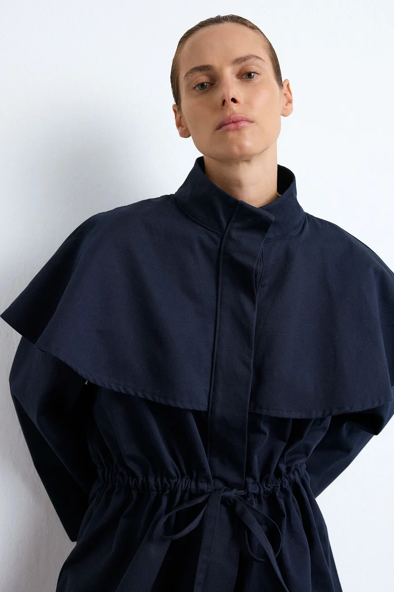 Defacto  Regular Fit 100% Cotton Cape-Detail Jacket for Women | Best Price UAE