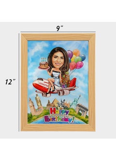 Graphicalmela Graphicalmela Wooden Photo Frame Pictures Holder 12x9 Inches Tabletop Rectangular Customised with You Caricature Style Photo Gift for Best Friend Girl Friend Boy Friend Your Family Happy Birthday  - Image 5