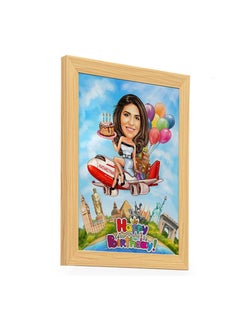 Graphicalmela Graphicalmela Wooden Photo Frame Pictures Holder 12x9 Inches Tabletop Rectangular Customised with You Caricature Style Photo Gift for Best Friend Girl Friend Boy Friend Your Family Happy Birthday  - Image 2