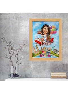 Graphicalmela Graphicalmela Wooden Photo Frame Pictures Holder 12x9 Inches Tabletop Rectangular Customised with You Caricature Style Photo Gift for Best Friend Girl Friend Boy Friend Your Family Happy Birthday  - Image 4