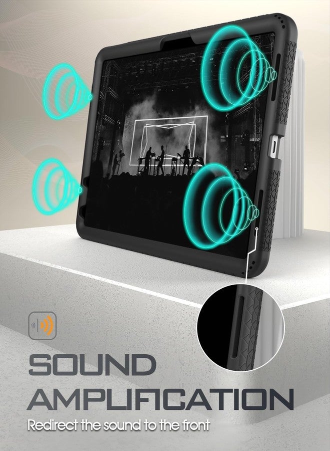 Poetic TurtleSkin Case Designed for iPad Air 11 Inch M2 2024 Only, Heavy Duty Shockproof Rugged Kids Friendly Drop Protection Silicone Cover Case, Black - Image 3