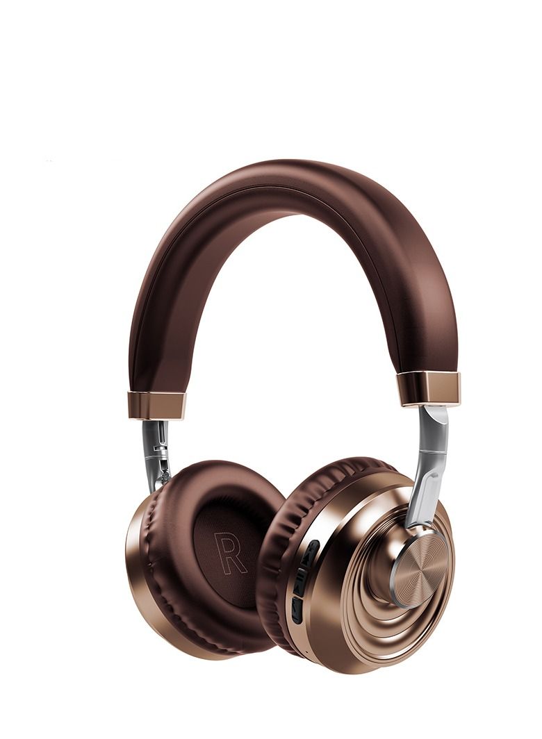 GULFLINK 200mah Folding Wireless Headset Bluetooth Competitive Game Music Sports Plug Cartoon Wireless Headset Brown - Image 1