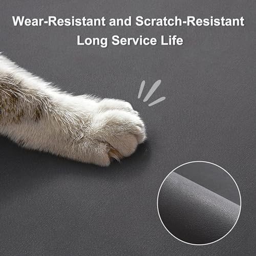 YCT Cat Food Mat for Pet Dog Food Mat, Cat Mat for Food and Water, Cat Feeding Mat Pet Dog Cat Bowl Mat, Non-Slip Super Absorbent, with Multiple cat Heads Logo，18.1 x 11.8 inches, Dark Grey - Image 2