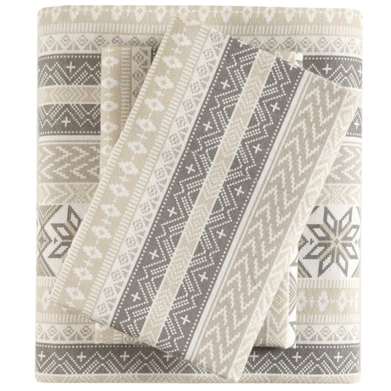True North by Sleep Philosophy Flannel Sheets Full Size Cozy 100 Cotton Flannel Bed Sheets Ultra Soft Cute Sheet Set Elastic Pocket Fits Up to 14 Mattress Nordic 4 Piece