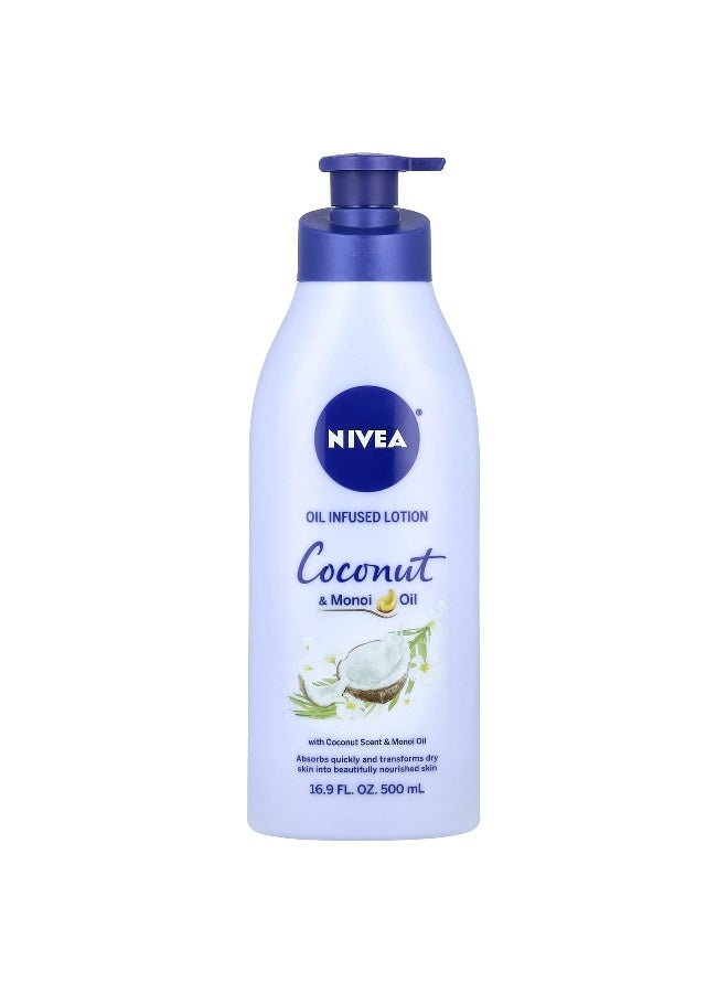 Nivea, Oil Infused Lotion, Coconut & Monoi Oil, 16.9 fl oz (500 ml) - Image 1