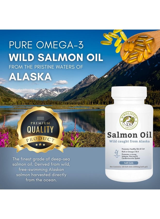 Wholistic Pet Organics Wholistic Pet Organics Wild Alaskan Salmon Oil for Dogs - 100 Soft Gels - Rich Omega 3 Fish Oil with EPA & DHA for Skin, Coat, Joint, and Heart Health - Choice for Dog Skin & Coat Care  - Image 4