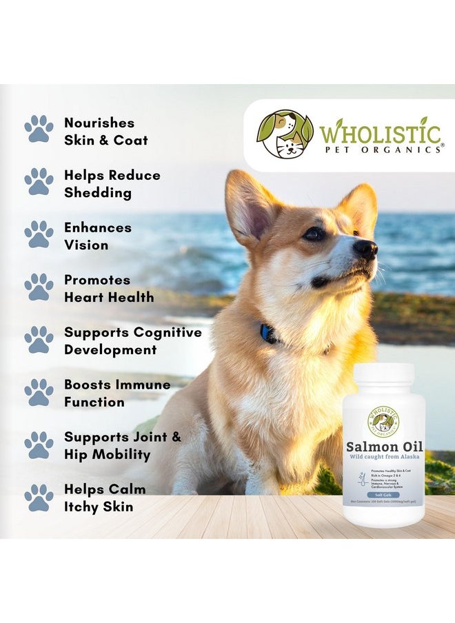 Wholistic Pet Organics Wholistic Pet Organics Wild Alaskan Salmon Oil for Dogs - 100 Soft Gels - Rich Omega 3 Fish Oil with EPA & DHA for Skin, Coat, Joint, and Heart Health - Choice for Dog Skin & Coat Care  - Image 3