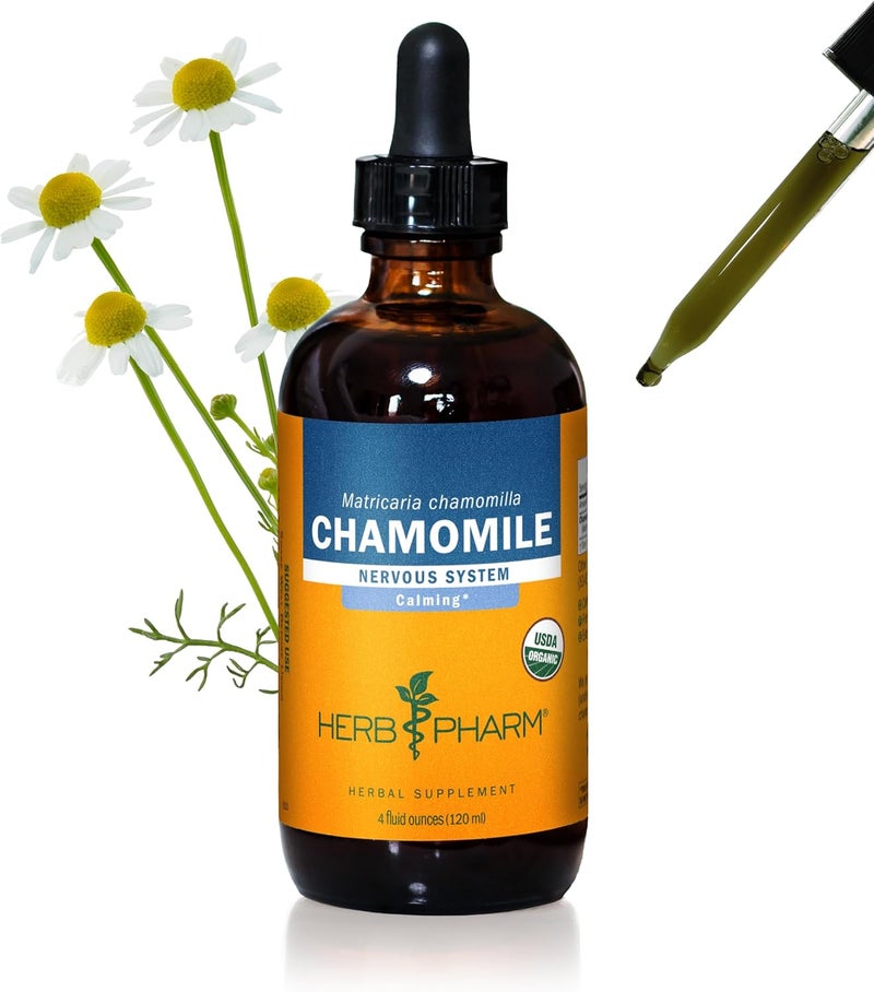 Herb Pharm Certified Organic Chamomile Liquid Extract - 4 Ounce for Calming Nervous System Support - Image 1