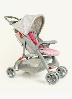 BABY PLUS Pronto Autofold Baby Stroller With Automatic Easy Folding Portable Trolley, Lightweight Travel Gear And Multi-Reclining Compact Push Chair – Pink/Grey  - Image 3