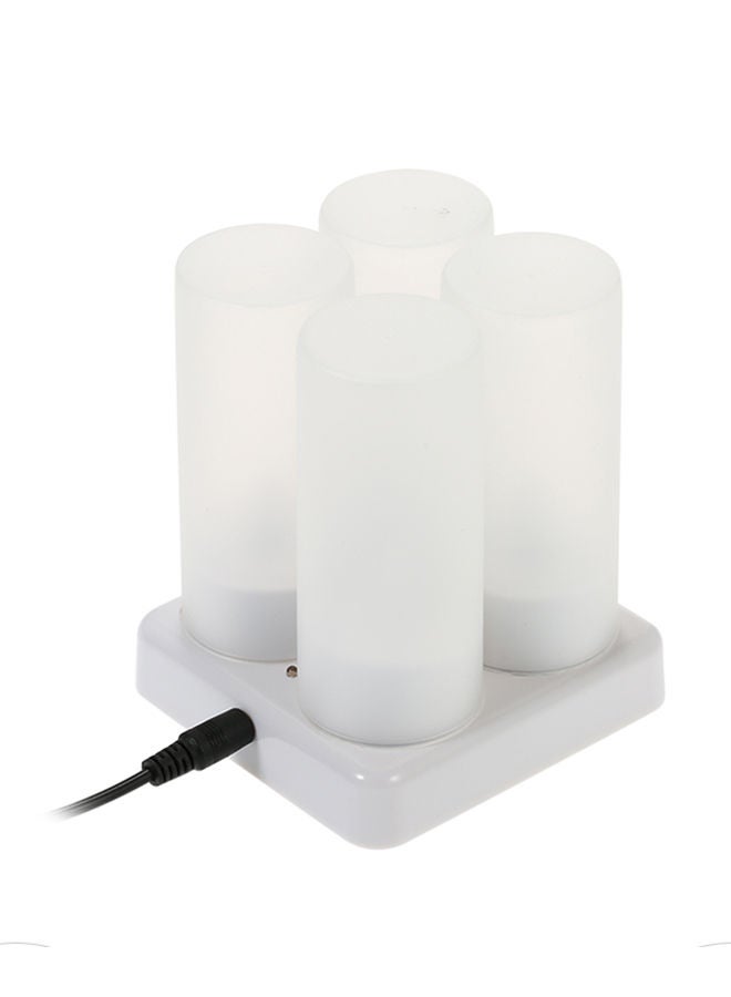 NIBEMINENT 4 Piece Rechargeable LED Candles Lights With Remote Control Frosted Cups White 0.34kg - Image 1