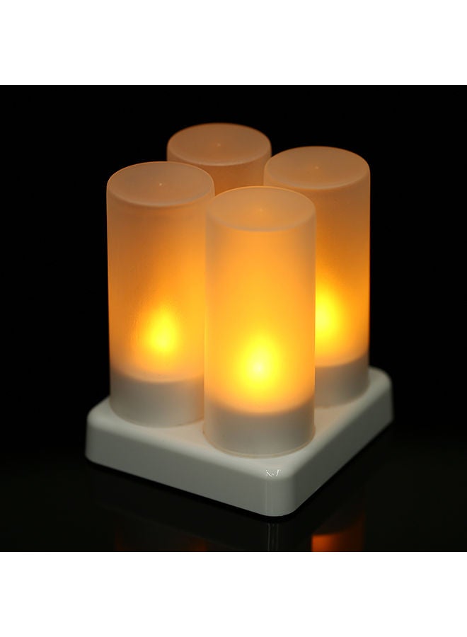 NIBEMINENT 4 Piece Rechargeable LED Candles Lights With Remote Control Frosted Cups White 0.34kg - Image 3