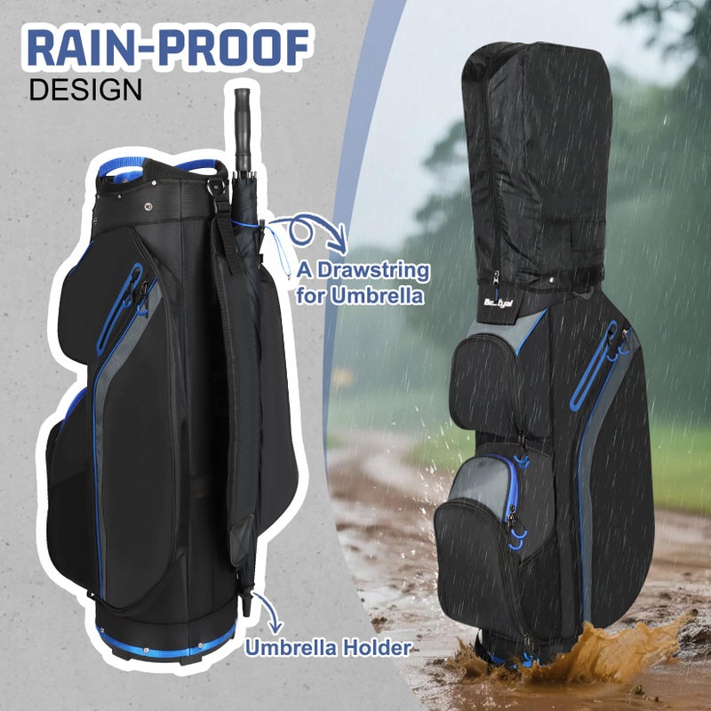 Beutyal Cart Golf Bag 15 Way Organizer Divider Top Golf Club Bags Lightweight Golf Cart Bags for Men Women with Cooler, Rain Cover - Image 5