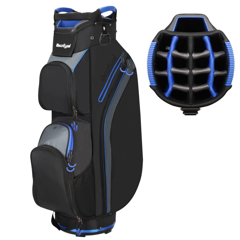 Beutyal Cart Golf Bag 15 Way Organizer Divider Top Golf Club Bags Lightweight Golf Cart Bags for Men Women with Cooler, Rain Cover - Image 1