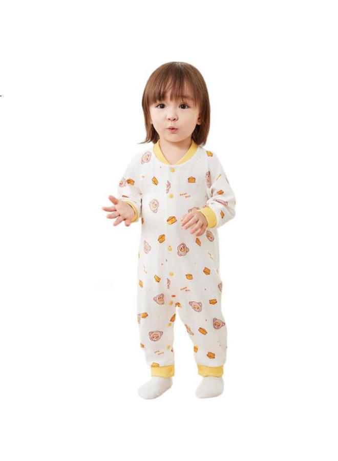 Ibaby/English Baby Sweet Bean Collaboration Newborn Clothes, Baby Romper, Spring And Autumn Long-Sleeve Split-Leg Sleeping Bag, 2-Piece Set - Image 1