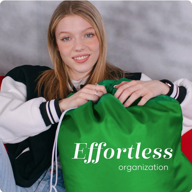 Handy Laundry Nylon Laundry Bag - Locking Drawstring Closure and Machine Washable. These Bags will Fit a Laundry Basket or Hamper and Strong Enough to Carry up to Three Loads of Clothes. (Green) - Image 3