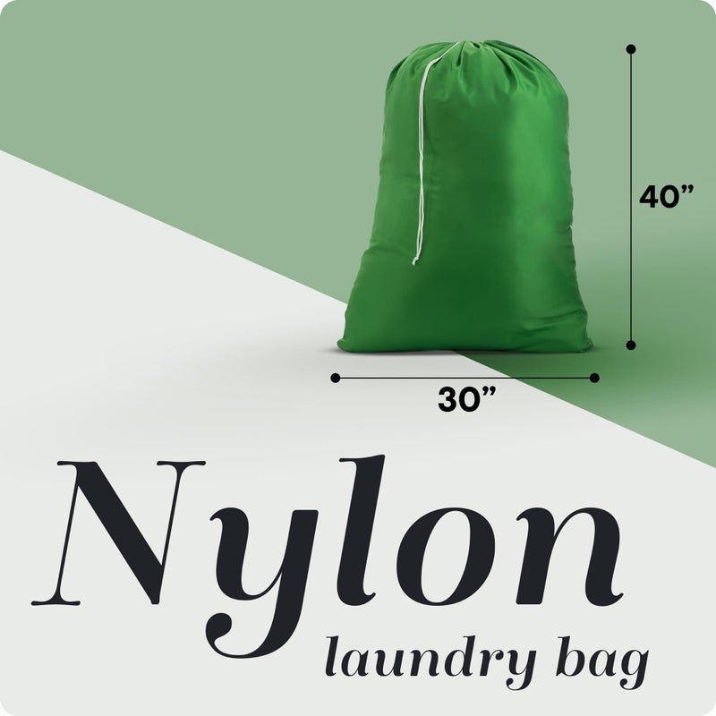Handy Laundry Nylon Laundry Bag - Locking Drawstring Closure and Machine Washable. These Bags will Fit a Laundry Basket or Hamper and Strong Enough to Carry up to Three Loads of Clothes. (Green) - Image 2