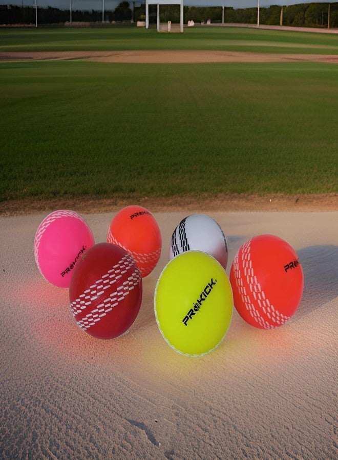 Prokick Seam Wind Ball/Practice Cricket Ball of PVC and Rubber (Multicolor - Pack of 6) - Image 3