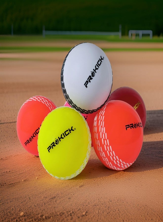 Prokick Seam Wind Ball/Practice Cricket Ball of PVC and Rubber (Multicolor - Pack of 6) - Image 1